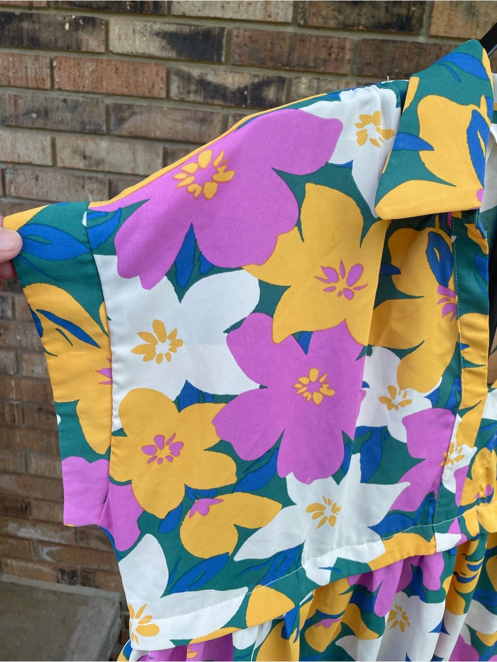 Entro XL Colorful Floral Print Collared Babydoll Blouse Tunic Top - Picture 3 of 6
